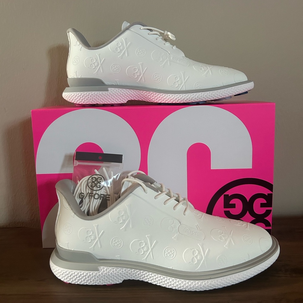 G/FORE Men’s Gallivan2r Embossed Skull & Tees Golf Shoes-White/Nimbus-Size 11.5 - Picture 2 of 9